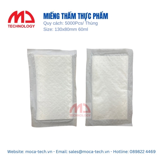 Miếng thấm thực phẩm Moca. Kích thước: W80xL130mm
