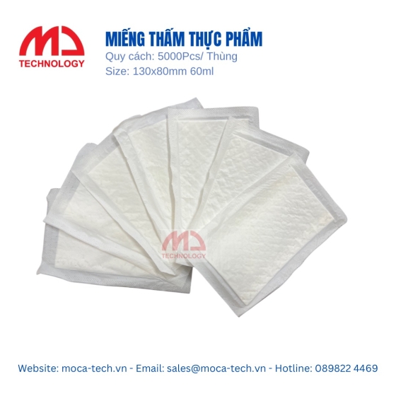 Miếng thấm thực phẩm Moca. Kích thước: W80xL130mm