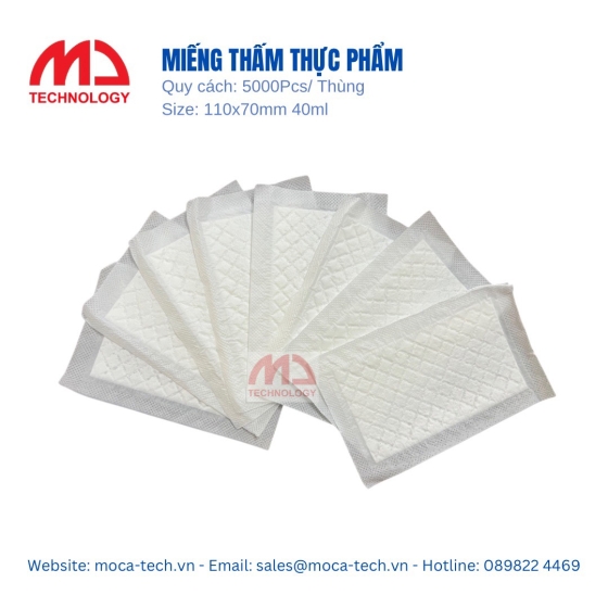Miếng thấm thực phẩm Moca. Kích thước: W70xL110mm