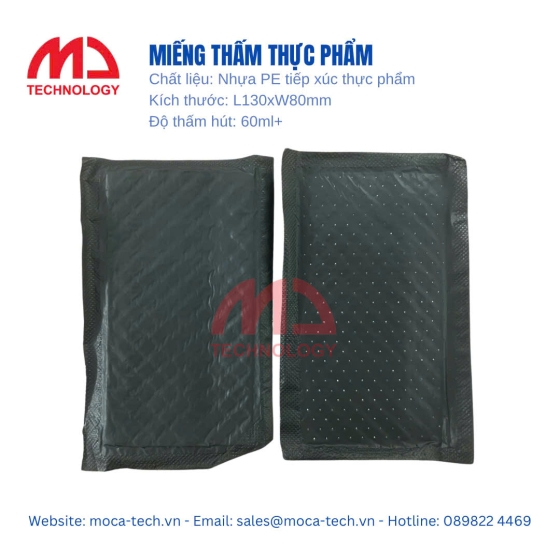 Miếng thấm thực phẩm Moca. Kích thước: W80xL130mm